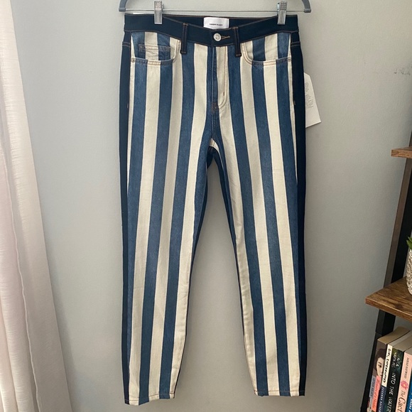 Current/Elliott High Waist Stiletto Striped Jeans - Picture 3 of 7